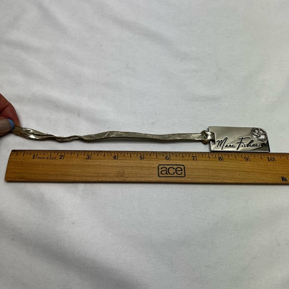 Marc Fisher Charm Hang Tag Handbag Accessory Cutout Initials Gold Tone - Picture 7 of 7